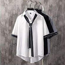 【免運】高級感襯衫男長袖韓版黑白拼接設計感上衣男精致韓風氣質襯衣 歷史價格詳細信息