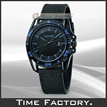 【時間工廠】 CK Calvin Klein 帆布x皮混和帶 簍空錶耳設計款男錶 K5Y31ZB1 歷史價格詳細信息