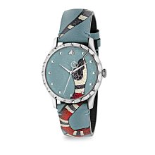 Coco小舖 Gucci G-Timeless Floral Leather Strap Watch 米色花卉皮革手錶 歷史價格詳細信息