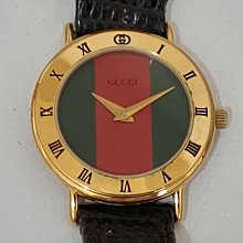 瑞士製 Gucci 2000L 羅馬數字 織帶配色 18K鍍金 古著 腕錶 手錶 歷史價格詳細信息