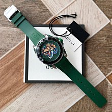 GUCCI Dive Automatic 銀色錶盤 橘色配綠色橡膠錶帶 男士 自動機械錶 YA136351 潛水錶 中性錶 歷史價格詳細信息