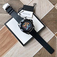 GUCCI Dive Automatic 銀色錶盤 橘色配綠色橡膠錶帶 男士 自動機械錶 YA136351 潛水錶 中性錶 歷史價格詳細信息
