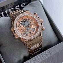 GUESS 女生手錶 滿鑽金色 玫瑰金錶盤 矽膠藍色 黑色錶帶 石英女生手錶 GW0439L2 GW0439L4 歷史價格詳細信息