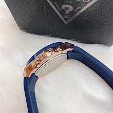 GUESS 藍色錶盤棕色皮革錶帶石 三眼計時 男士手錶 W0500G1 歷史價格詳細信息