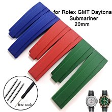 手錶帶 適用勞力士手錶帶真皮迪通拿綠黑水鬼游艇男女士彎頭弧形錶帶20mm 歷史價格詳細信息