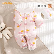 秋冬嬰幼兒夾棉連體依空氣新生兒保暖蝴蝶哈依嬰兒依fu純棉爬a類 歷史價格詳細信息