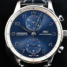 IWC 萬國錶 葡萄牙計時腕錶(IW371606)x藍x41mm 歷史價格詳細信息