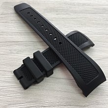 錶帶屋 適用IWC 萬國葡萄牙系列 22mm黑色彎頭橡膠防水膠帶含【銀色蝴蝶扣】 歷史價格詳細信息