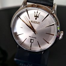 請支持正貨，瑪莎拉蒂手錶MASERATI手錶EPOCA款，編號:R8851118002,白銀色錶面黑色皮革錶帶款 價格比較,價格查詢,歷史價格詳細信息