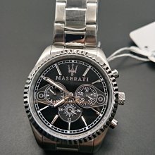 請支持正貨，瑪莎拉蒂手錶MASERATI手錶EPOCA款，編號:R8851118002,白銀色錶面黑色皮革錶帶款 歷史價格詳細信息