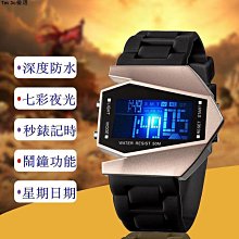 兒童手錶方形女學生氣質簡約運動夜光震動鬧鐘電子手錶男 歷史價格詳細信息