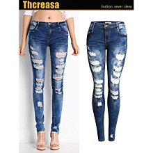 秋季新款破洞高彈力修身牛仔褲男士潮流韓版時尚百搭顯瘦小腳長褲 歷史價格詳細信息