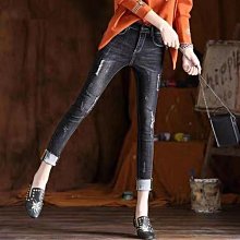高品質黑色顯瘦牛仔褲女2024韓系簡約彈力高腰九分小個子微喇叭褲 歷史價格詳細信息