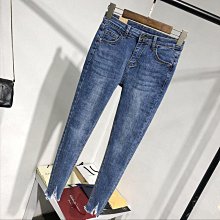 特惠高腰緊身小腳牛仔褲女彈力顯瘦2021新款外穿淺藍色鉛筆馬丁靴褲子 歷史價格詳細信息