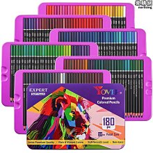 繪畫彩筆油性彩鉛鐵盒裝 180色高品質彩色鉛筆套裝 歷史價格詳細信息