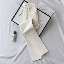 高腰米白色哈倫牛仔褲女寬鬆2024春季新款小個子百搭純白老爹褲子 歷史價格詳細信息