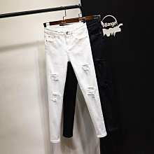 白色九分煙管牛仔褲女夏季薄款高腰顯瘦小個子撞色毛邊拼接直筒褲 歷史價格詳細信息