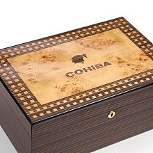 兩件免運 COHIBA 高光鋼琴烤漆大容量雪茄保濕盒 配濕度表 雙加濕器 歷史價格詳細信息