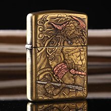 眾誠優品 正版zippo打火機純銅窄機骷髏美纖巧機官方正品防風芝寶送禮定制 HJ1094 歷史價格詳細信息