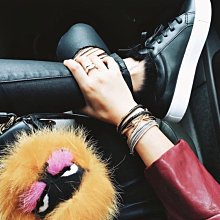 FENDI White Leather Fur Bracelet and Choker Set 歷史價格詳細信息