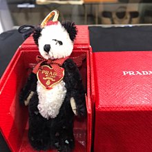 PRADA 黑色泰迪熊鑲黑色水鑽鑰匙圈/皮包吊飾 歷史價格詳細信息