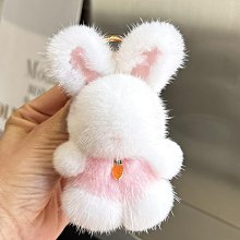 【楚楚鋪】【大耳朵小兔子】真水貂毛汽車鑰匙扣掛件可愛毛絨包掛飾生日禮物 歷史價格詳細信息