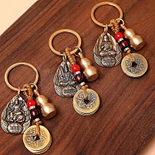 纯铜葫芦十二生肖钥匙扣辟邪朱砂葫芦挂件创意五帝钱招财转运貔貅-欣鑫百貨 歷史價格詳細信息