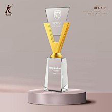 一個起訂創意水晶獎杯獎牌定制定做透明水晶四方獎牌藍色水晶刻字授權牌~台北悠閣 歷史價格詳細信息