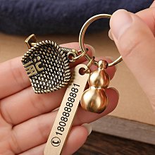 汽車鑰匙掛件黃銅葫蘆鑰匙扣男士個性創意純黃銅小葫蘆掛件鑰匙鏈 歷史價格詳細信息