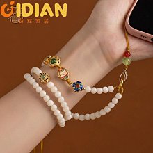 白玉菩提手機鏈掛繩炭燒貓咪貓爪掛件女中國風手機殼掛繩可愛文藝 歷史價格詳細信息