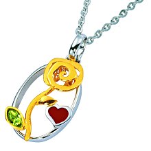 真愛密碼 2016七夕情人節系列『心花影』黃金墜飾 附玫瑰鋼鍊 情人聖誕禮物 純美珠寶銀樓 歷史價格詳細信息