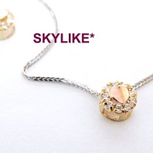 *SKYLIKE*最可愛-韓國進口墜585/14k金白K金、黃K金、玫瑰K金名牌玫瑰線條風鋯石墬子，PW-25517s~ 歷史價格詳細信息