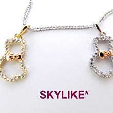 *SKYLIKE*最可愛-韓國進口墜585/14k金白K金、黃K金、玫瑰K金名牌玫瑰線條風鋯石墬子，PW-25517s~ 歷史價格詳細信息