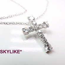 *SKYLIKE* 進口585/14K白K金墜鑲雙排小晶鑽十字架墬子，奉獻系列閃亮新貨到y~ 歷史價格詳細信息