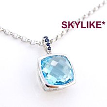 *SKYLIKE* 網販獨賣-香港進口墜750/18K白K金亮面~方形藍色拓帕石~名牌國際風墬子，不含鍊y~ 價格比較,價格查詢,歷史價格詳細信息