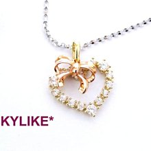 *SKYLIKE*最可愛-韓國進口墜585/14k金白K金、黃K金、玫瑰K金名牌玫瑰線條風鋯石墬子，PW-25517s~ 歷史價格詳細信息