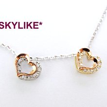 *SKYLIKE*最可愛-韓國進口墜585/14k金白K金、黃K金、玫瑰K金名牌玫瑰線條風鋯石墬子，PW-25517s~ 歷史價格詳細信息