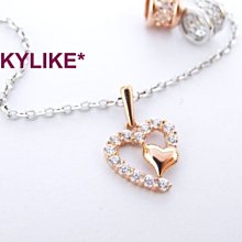 *SKYLIKE*最可愛-韓國進口墜585/14k金白K金、黃K金、玫瑰K金名牌玫瑰線條風鋯石墬子，PW-25517s~ 歷史價格詳細信息