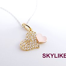 *SKYLIKE*最可愛-韓國進口墜585/14k金白K金、黃K金、玫瑰K金名牌玫瑰線條風鋯石墬子，PW-25517s~ 歷史價格詳細信息