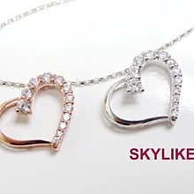 *SKYLIKE*最可愛-韓國進口墜585/14k金白K金、黃K金、玫瑰K金名牌玫瑰線條風鋯石墬子，PW-25517s~ 歷史價格詳細信息