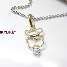 *SKYLIKE*最可愛-韓國進口墜585/14k金白K金、黃K金、玫瑰K金名牌玫瑰線條風鋯石墬子，PW-25517s~ 歷史價格詳細信息