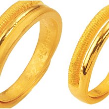 黃金對戒 愛情刻紋 男&女款 時尚造型 雅致設計 9999純黃金對戒 晶漾金飾鑽石JingYang Jewelry 歷史價格詳細信息