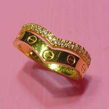 【金飾記錄】【黃金9999】。【純金鑲cz鑽十字花造型戒子067】 歷史價格詳細信息