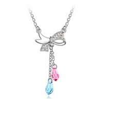 項鍊 925純銀 水晶墜飾-可愛蝴蝶結母親節情人節禮物銀飾 女飾品5色73aj437[獨家進口][巴黎精品] 歷史價格詳細信息