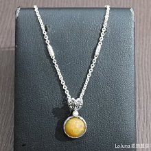 【La luna 銀飾豐華】小巧可愛天使圓珠形波羅的海天然琥珀純銀墜子 (P3455) 歷史價格詳細信息