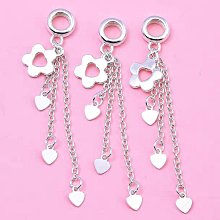 ☆韓銀小屋╭＊S925純銀小花流蘇~純銀掛件~純銀項鍊手鏈墜子~DIY手工串珠編譝吊墜銀飾配件 價格比較,價格查詢,歷史價格詳細信息