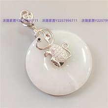 平安扣翡翠項鏈墜銀夾扣頭空托S925銀玉石玉墜夾扣配件吊墜扣鑲嵌-沐雨家居 歷史價格詳細信息