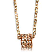《 QBOX 》FASHION 飾品【GRKB024】精緻秀氣滿鑽環圈玫瑰金純銀白K墬子項鍊 價格比較,價格查詢,歷史價格詳細信息