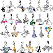 熱銷現貨熱銷Pandora新款純銀手鏈配件貓咪串飾diy大孔珠子個性散珠吊墜配 歷史價格詳細信息