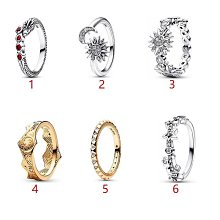 戒指日月同輝精致戒指女小眾設計高級感情侶對戒銀戒指一對款時尚個性 歷史價格詳細信息